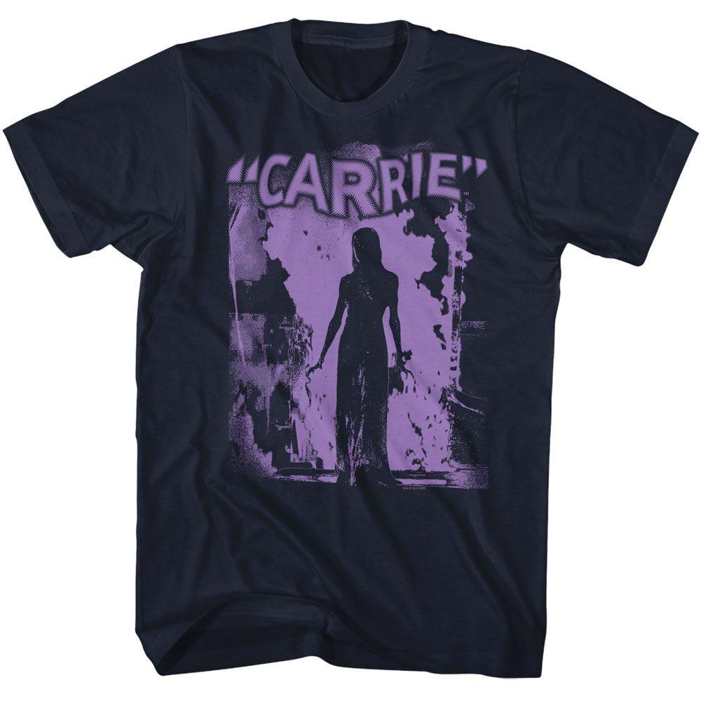 Carrie Purple Flame Navy Movie Shirt S