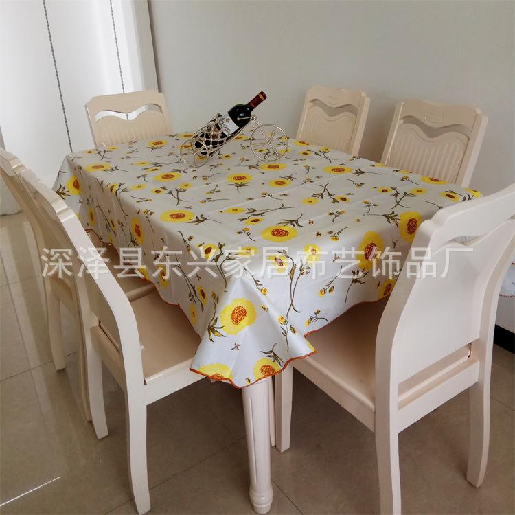 Waterproof And Oil-Proof Tablecloth Square Leave-In Tablecloth Round Peva Printed Dining Table Cloth Rectangular Coffee Table Cloth Custom