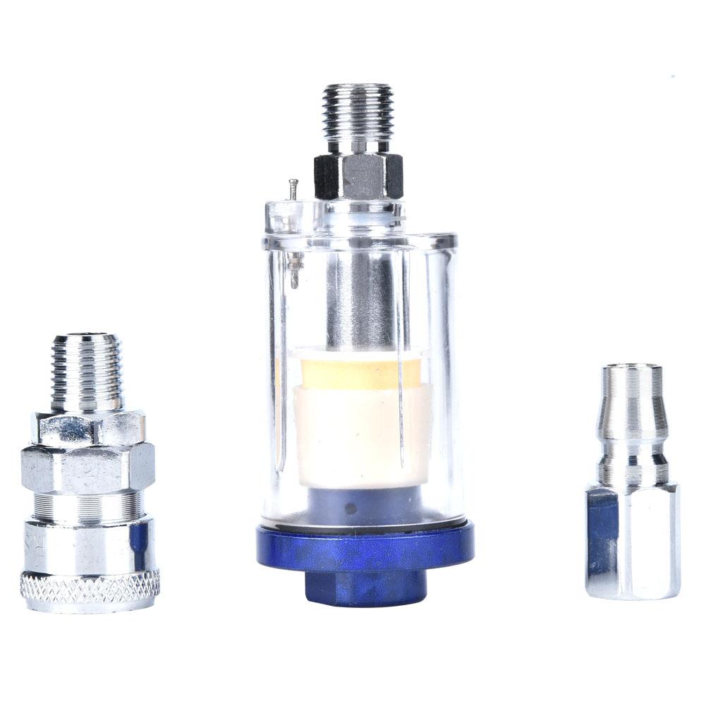 

14in Aluminum Alloy Oil Water Separator Filter with 2Pcs Connectors for Air Compressor