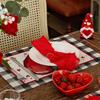 GEEORY Valentine's Day Placemats 12x18 Inch, Hearts Ribbon Bow Polka Dots Farmhouse Holiday Kitchen Dining Table Decoration for Indoor Outdoor Dinner