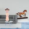 Traditional Chinese Girl Resin Horse Statue Sculpture Figurine Artwork Collectible Art Ornament for