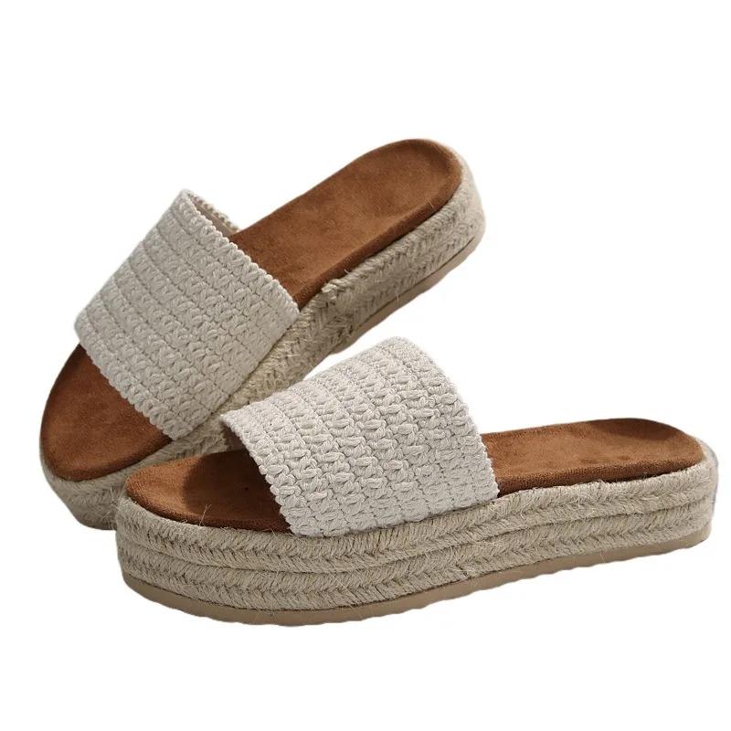 

Fashion 2025 New Summer Women s Outdoor Platform Casual Round Toe Sandals Plus Size Simple Design Ladies Slippers for Daily Hot Sale 42 покинуть белый