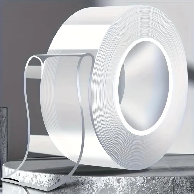 Multi-Purpose Nano-Strength Double-Sided Tape, Transparent, Waterproof, Heavy-Duty, High-Adhesion Reusable Tape