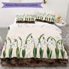 White Snowdrop Floral Pattern Bedding uilt Set uilt Cover Pillowcase Home Decoration Birthday Gift (1 * duvet cover + 2 * pillowcase without core)