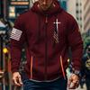 Hanoră sport casual pentru bărbați Hanoră cu glugă Cardigan Fermoar Hanoră cu buzunare multiple