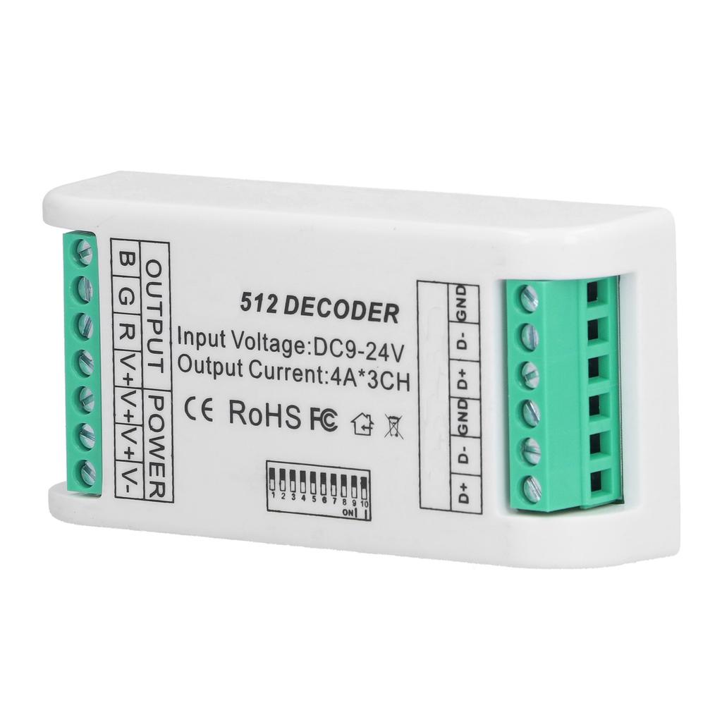 3 Channels LED Decoder Strip Controller RGB Controller DMX512 Constant Voltage Control 9‑24V