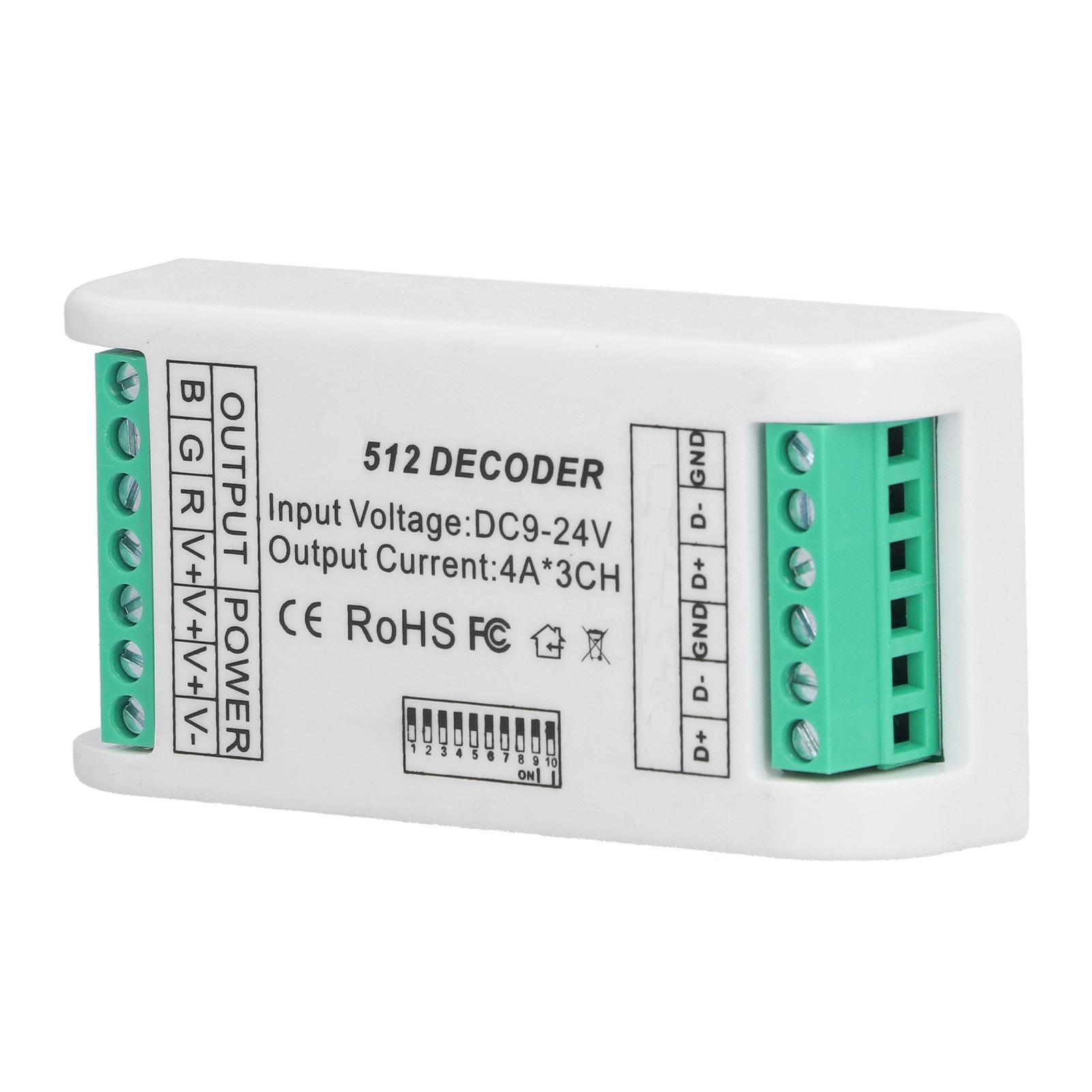 

3 Channels LED Decoder Strip Controller RGB Controller DMX512 Constant Voltage Control 9‑24V