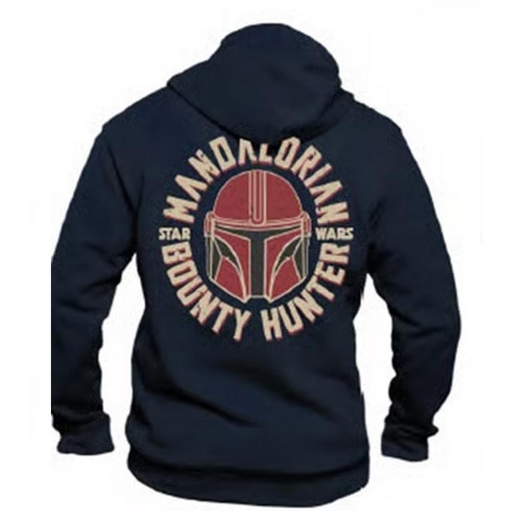 STAR WARS Herren Der Mandalorianer Kopfgeldjäger Kapuzenpullover mit durchgehendem Reißverschluss