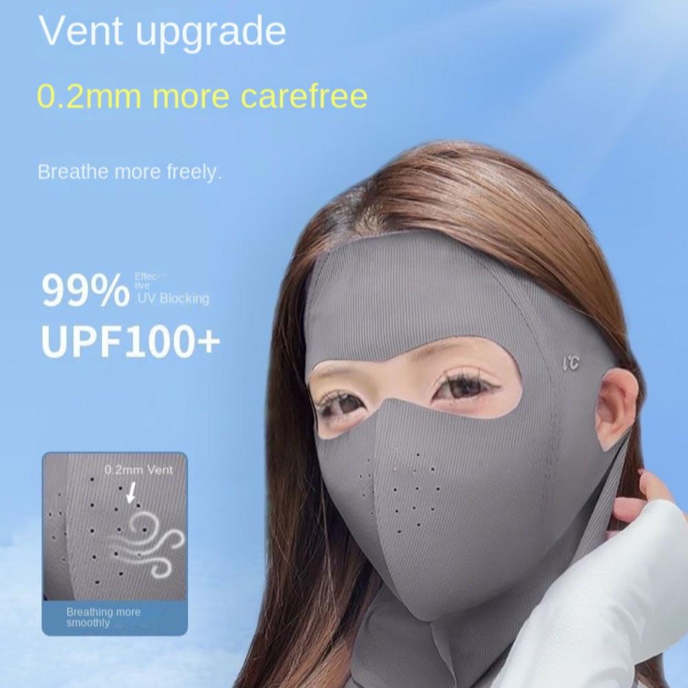 Summer Full-Face Sunscreen Veil Anti UV Neck Wrap Cover Thin Ice Silk Face Cover Woman Man