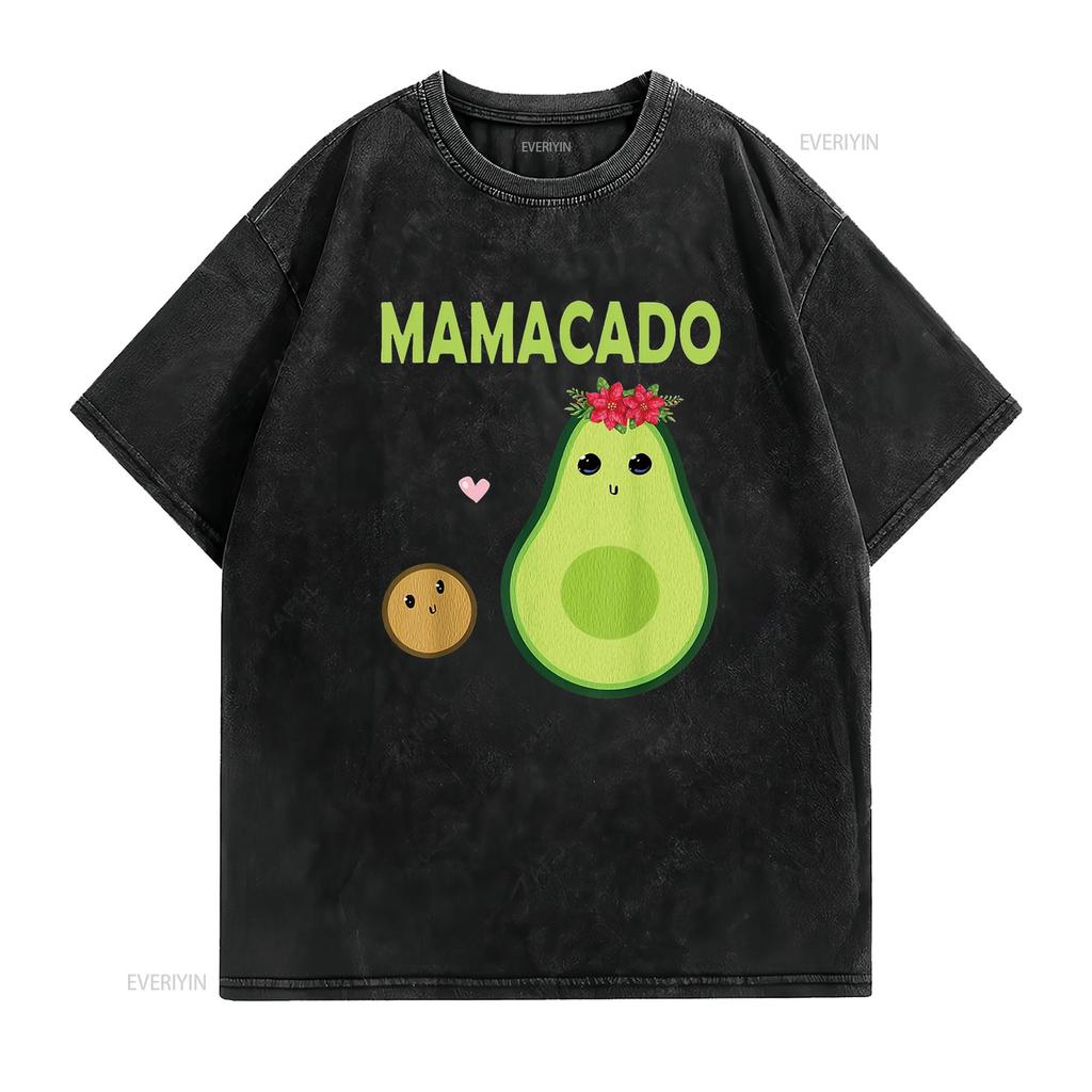 Womens Mamacado Cute Avocado Mom Kawaii Pregnant Mama Baby Women T Shirt vintage Washed Soft graphic Stylish Unisex Comfortable