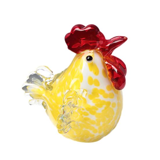 Ручна розписна керамічна фігурка півня Статуетка курки в стилі фермерського будинку Реалістична скульптура тварини Декорація для полиці, столу вдома та в офісі