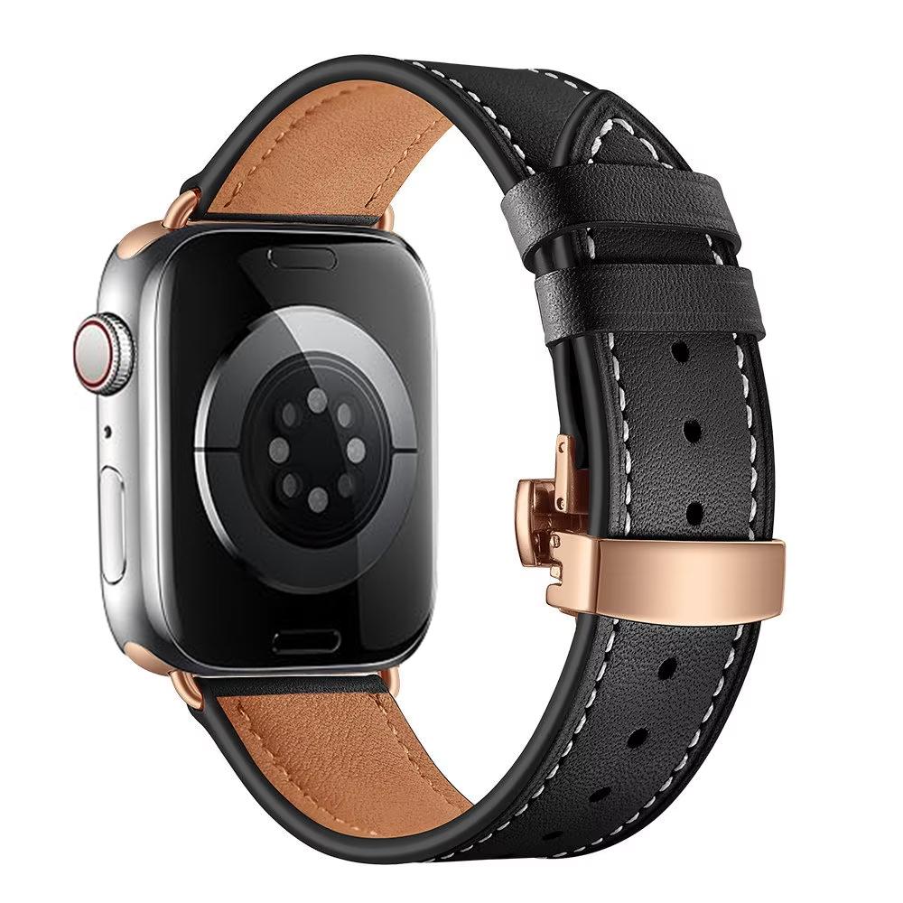 Genuine Leather Strap For Apple Watch Bands 46mm 45mm Ultra2 49mm 44mm 40 41 42mm Bracelet Correa iWatch Series 10 8 7 9 SE 6 5