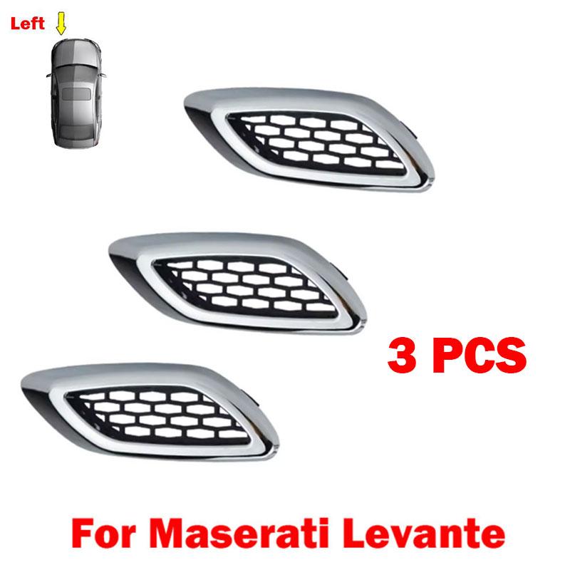 

3pcs For Maserati Ghibli Levante Quattroporte GT Auto Front Side Grille Air Inlet Fender Vent Grille Mesh Grill Car Accessories