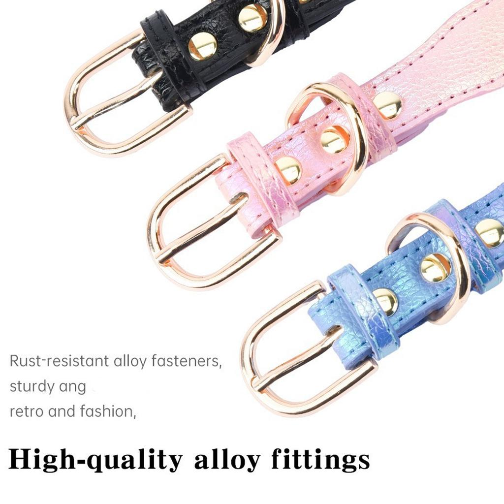 PU Leather Dog Collar With Rhinestones Love Heart Pendant Pet Necklace Collar For Dog Cats Birthday Party Dressingup