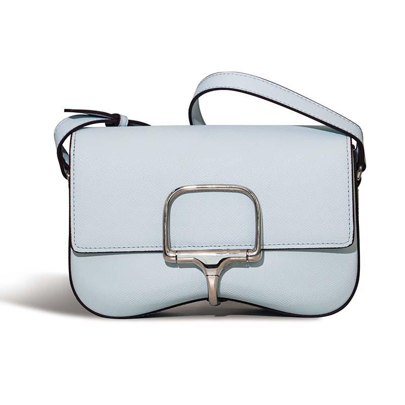 2025 New Top Layer Cowhide Palm Pattern Horizontal Bottom Genuine Leather Women's Bag High-end Saddle Bag Single Shoulder Crossbody Bag