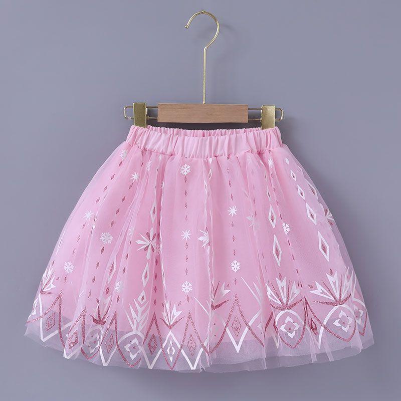 Girls' Colorful Pink Half Skirt New Baby Puff Mesh Versatile Dance Short Skirt