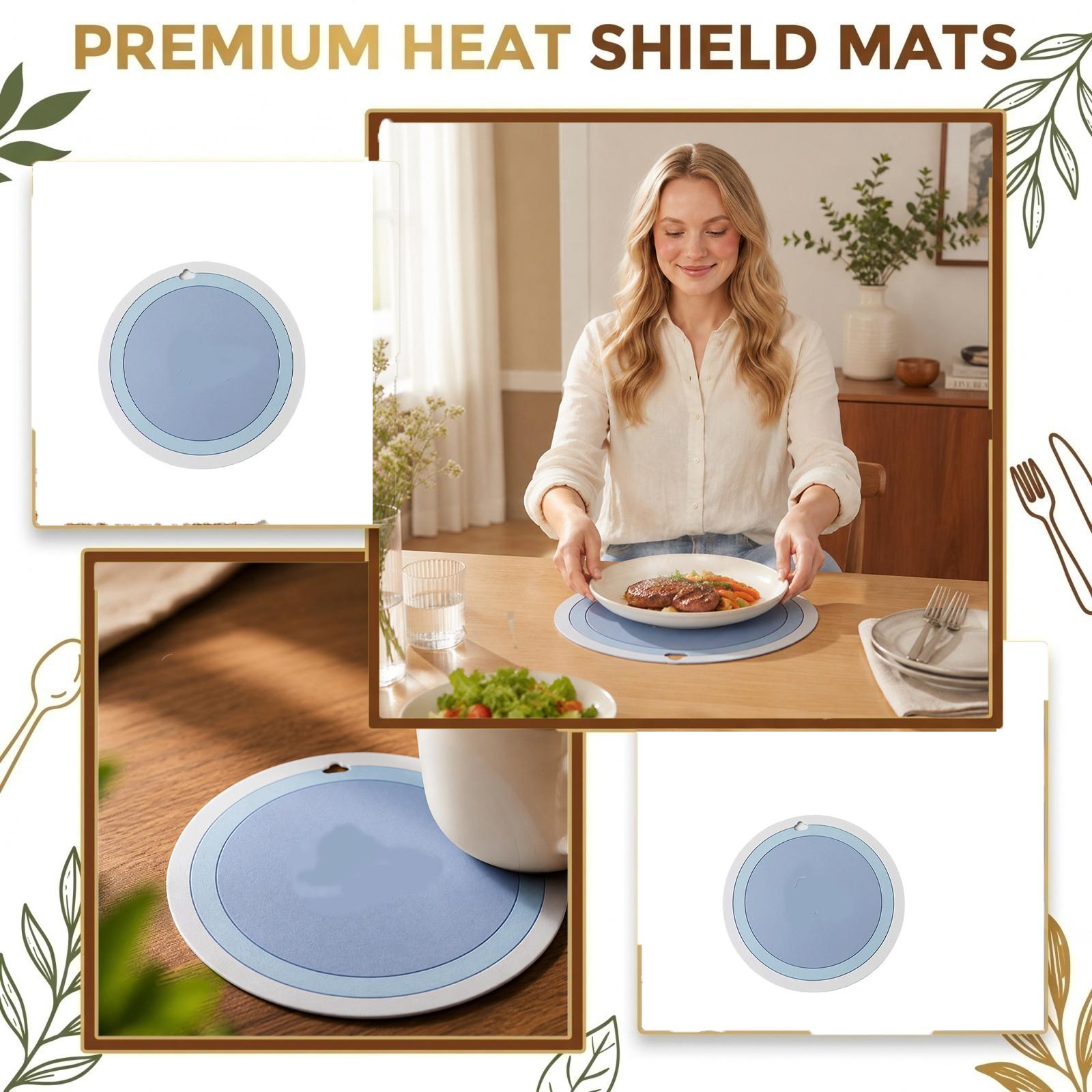 Creative Heat Resistant Plastic Placemat Table Mat Oil Resistant Waterproof Round Dining Mat Non Slip Surface Protector One Size синий