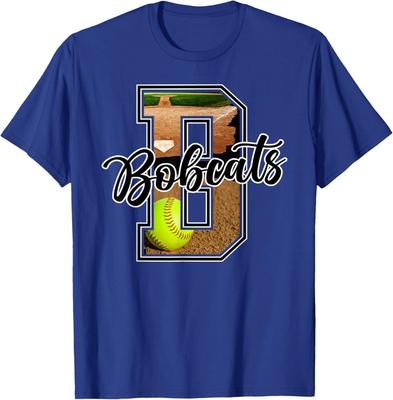 Bobcats Softball Letter School Spirit Mascot Bobcat Pride T-Shirt