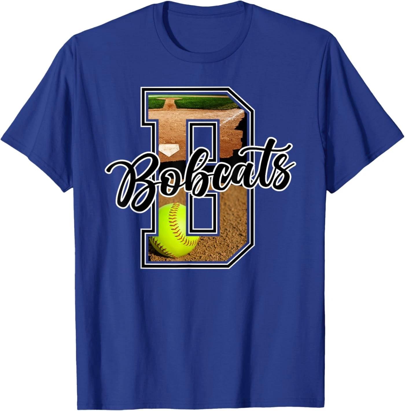 

Bobcats Softball Letter School Spirit Mascot Bobcat Pride T-Shirt XL