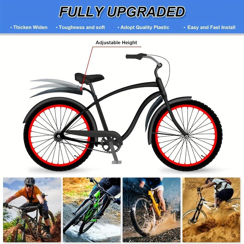 2pcs Bike Mudguard Set Bicycle Fenders Splash Fender Guard Set Road Mountain MTB Front Rear Mudguard Cycling Riding Accessories