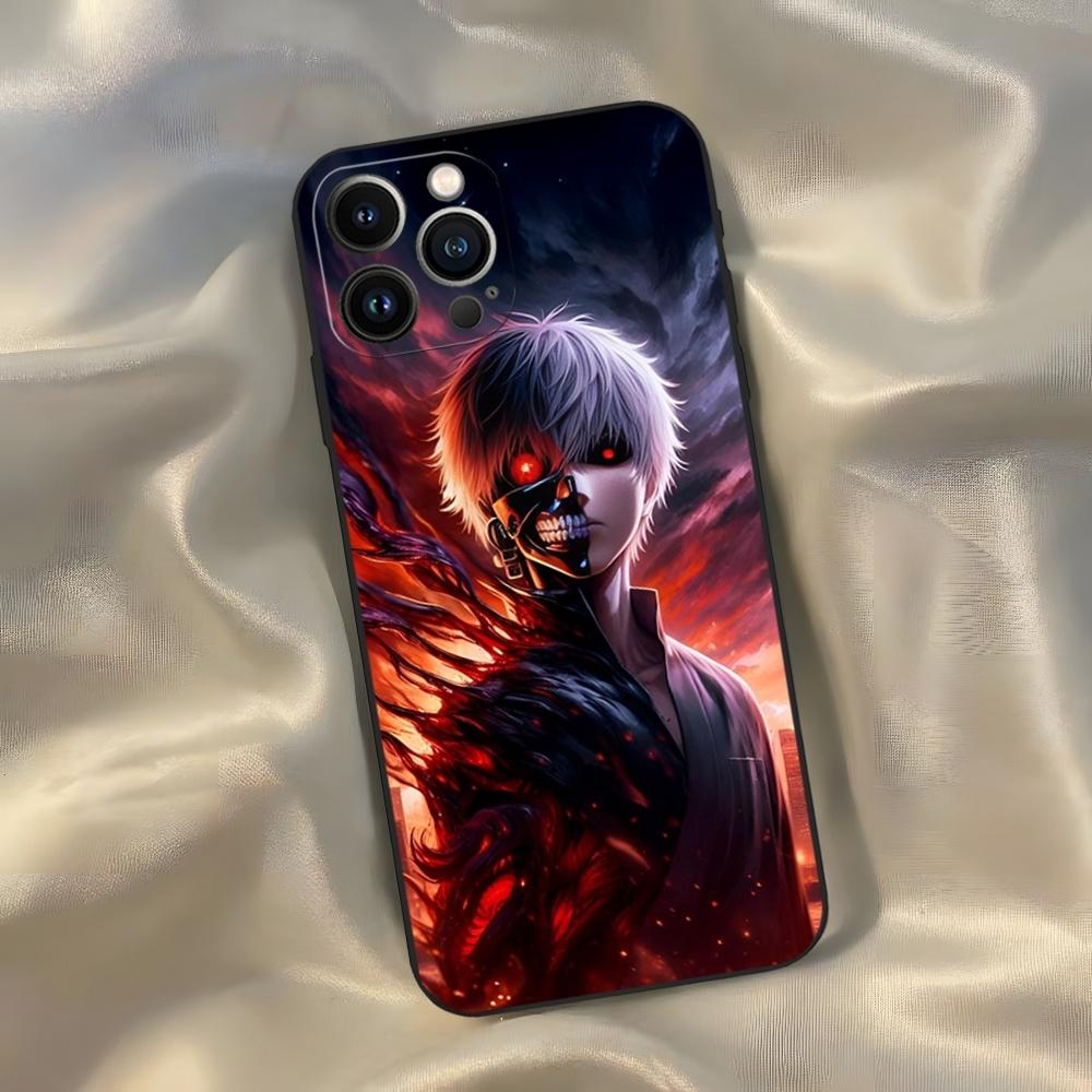 Tokyo Anime Ghoul Phone Case for Iphone 16 15 14 13 12 11 Pro Max Xr X Xs Mini 8 Plus SE 2022 Black Soft Silicone Cover