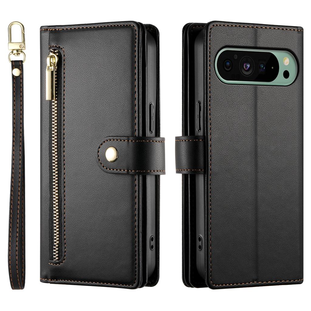 Crossbody Zipper Cards Solt Wallet Leather Case For Google Pixel 9 Pro XL 8 8A 7 7A Bag Pocket Long Lanyard Purse Stand Cover
