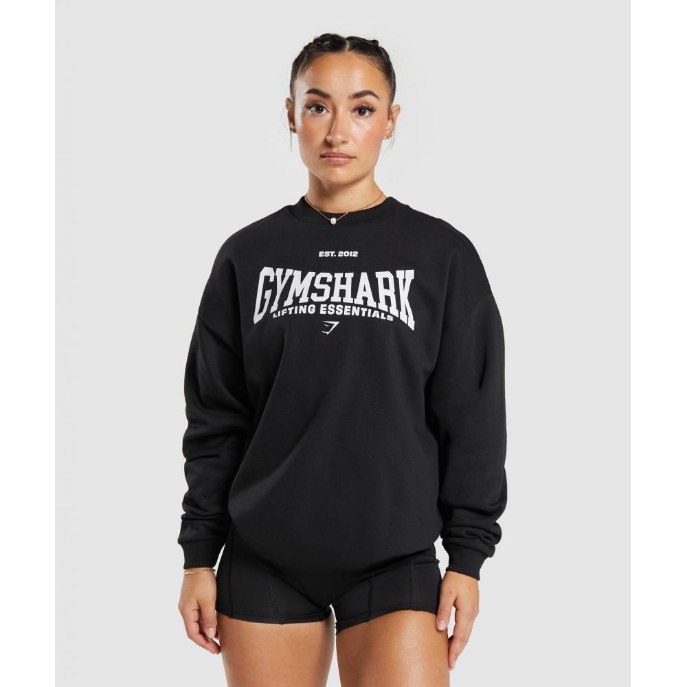

GYMSHARK Lifting Essentials Толстовка оверсайз с графикой, черная B8A3Z BB2J