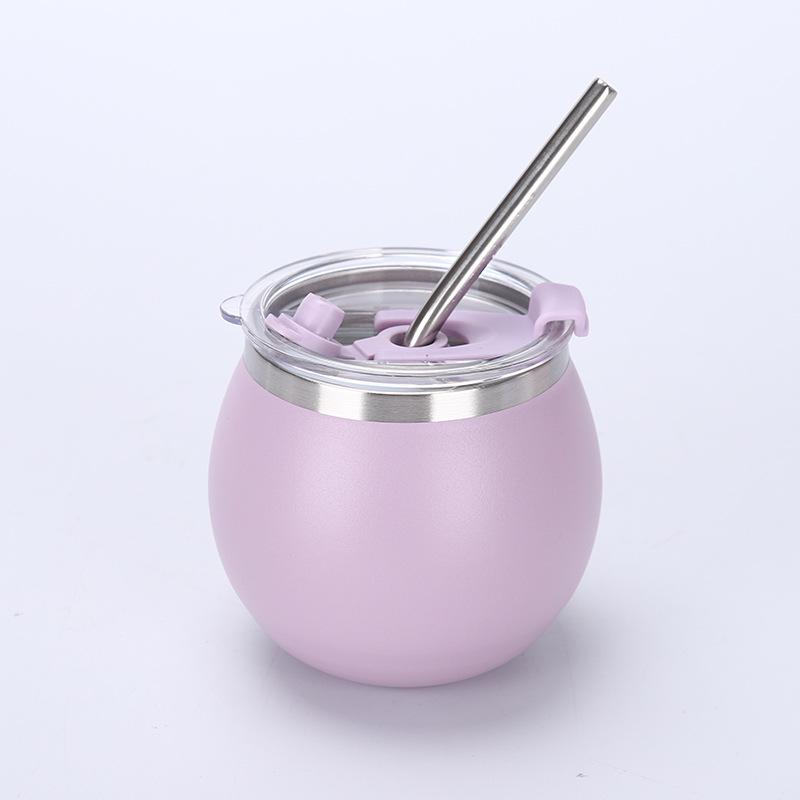 Popular 5oz Insulated Stainless Steel Mini Egg Cup with Straw - Portable Travel Accessory for Milk Tea