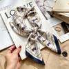 Autumn and winter Maillard cashew square scarf silk scarf women's shirt versatile neck small scarf tied hair decorative scarf