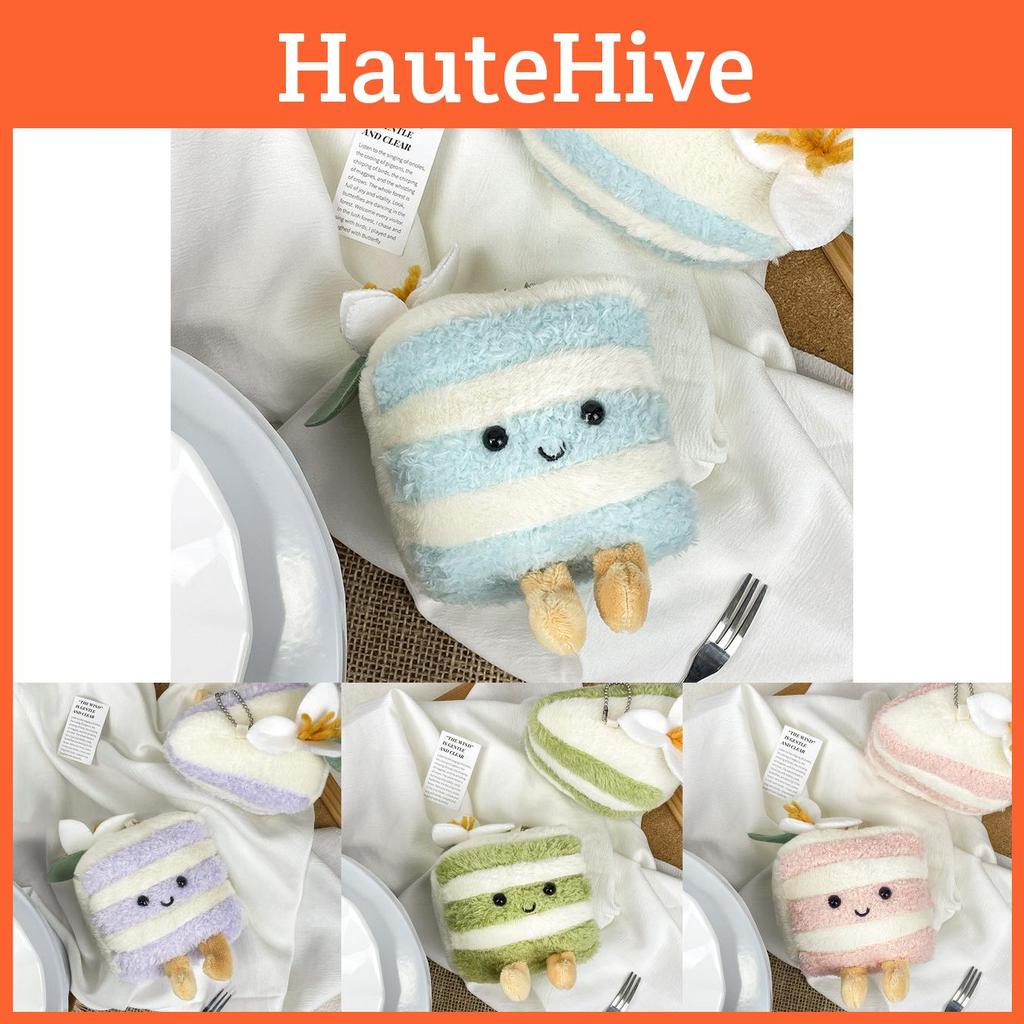 Adorable Realistic Plush Triangle Cake Keychain Decorative Pendant Girls For