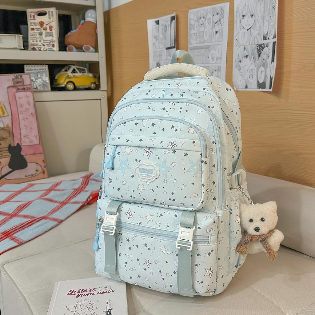 Schoolbag new casual cute expansion schoolbag primary school junior high school student backpack high value large capacity printed backpack