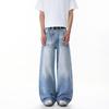 New Side Placket Design Washed Denim Men's and Women's New Loose Versatile Youth Flow Casual Pants