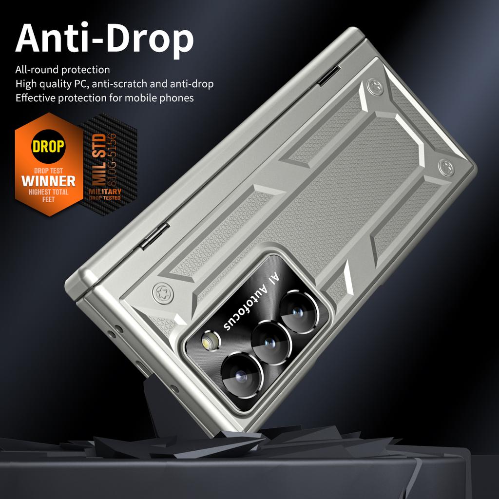 Double Stand for Samsung Galaxy Z Fold 6 Case Glass Film Spring Hinge Lens 360 Protection Cover Transparent Mental Shockproof