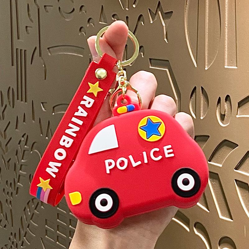 Cute Cartoon Silicone Coin Purse for Kids - Zipper Pouch, Keychain, Backpack Pendant, Bluetooth Earphone Bag