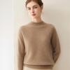 Women's Winter Pure Cashmere Sweater - Half-High Collar Loose Fit Pullover, Gentle Style, Slimming and Thick