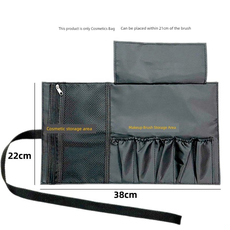 

Makeup Brush Storage Bag Portable Internet Celebrity Roll Bag New Arrival Large Capacity Makeup Kit Makeup Brush Bag Portable Cosmetics Bag (Grid Storage + brush storage)