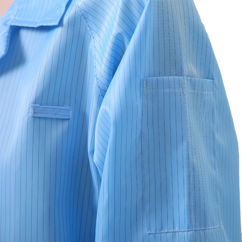 Anti-Static Long Sleeve Lab Coat, 0.5mm Striped Dustproof Workwear