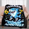 1PC Custom Name "Shark Party Celebration" Flannel Blanket Versatile,all-season Throw Suitable for the Living Room,bedroom,camping,travel,and Gift
