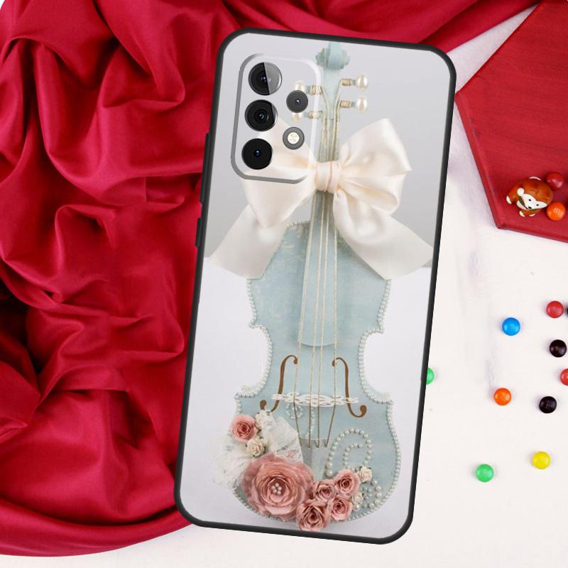 Cool Music Violin For Samsung Galaxy A52 A32 A22 A54 A14 A16 A26 A36 A56 A55 A35 A05 A06 A15 A53 A33 A13 Case
