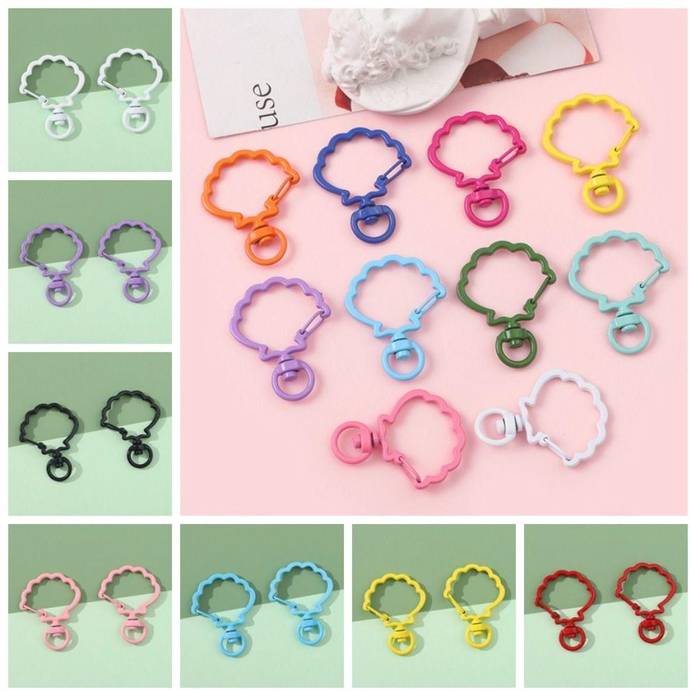 

2 Pcs/bag Cute Shell Shape Lobster Clasp Circle Shell Key Rings Shell Shape Keychains Mobile Phone