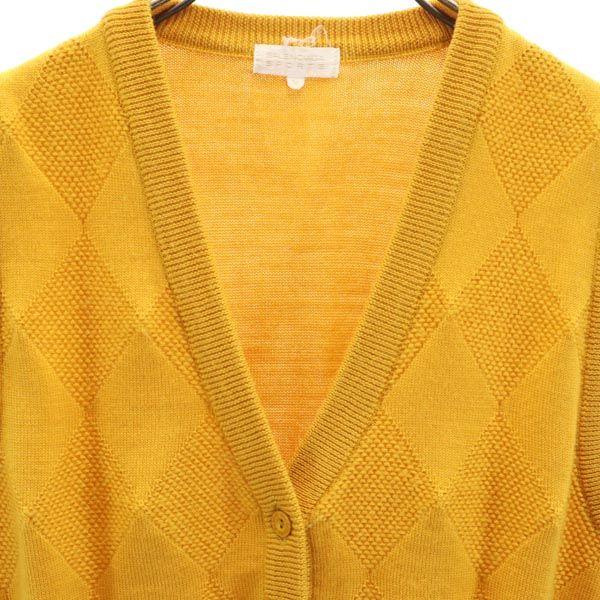 BALENCIAGA Sports Wool Argyle Pattern V neck Knit vest M yellow SPORTS Women Used