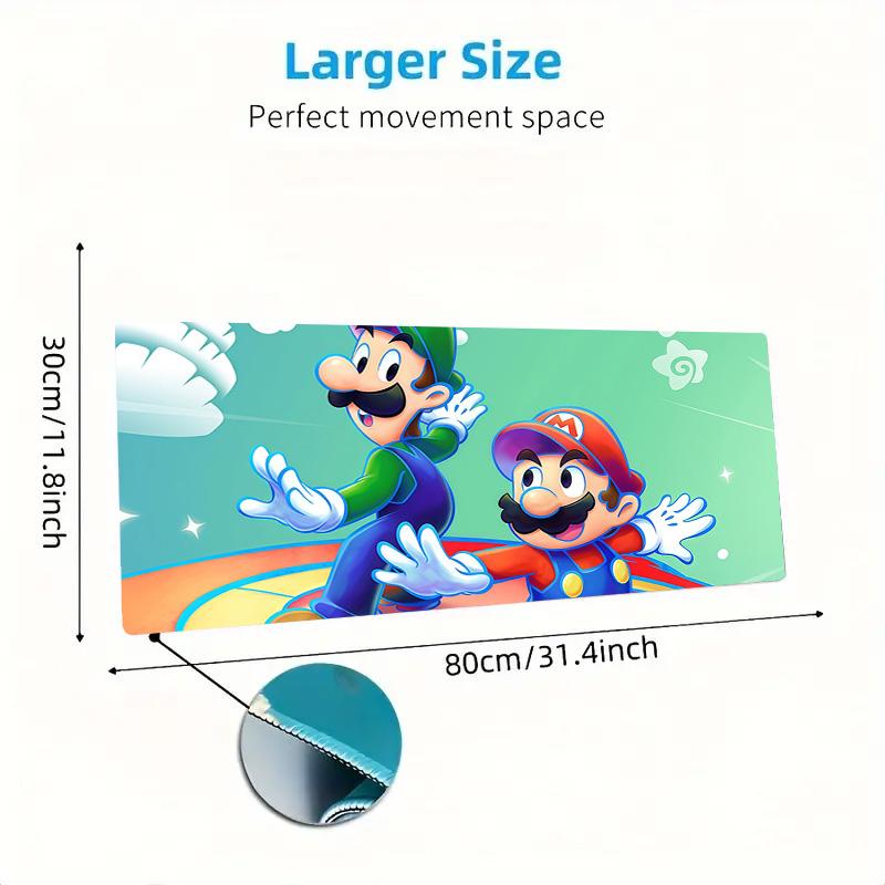 Mario & Luigi Duo Print Cushion Non-slip Laptop Tablet Big Mousepad XXL Mat Mini PC Playmat With Lock edge