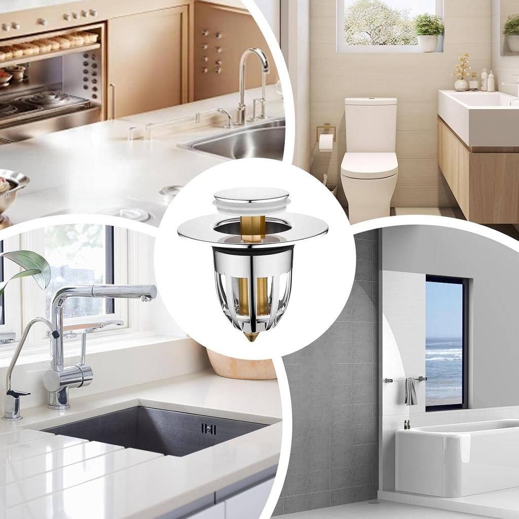 Sink anti-splash core drain filter, bathtub drain plug, press-type sink drain filter, bathtub drain hair collector, sink drain c