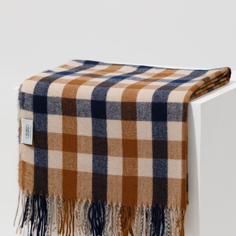 RECLOW BLOCK Tartan Check Muffler NAVY