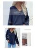 2022 Lace Patchwork Long Sleeve V-Neck Blouse - Women's Spring & Autumn Fashion