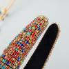 Baroque Full Colorful Rhinestones Sponge Padded Headband Hand Sewn Crystal Bridal Hairband Wedding Headpiece Gift