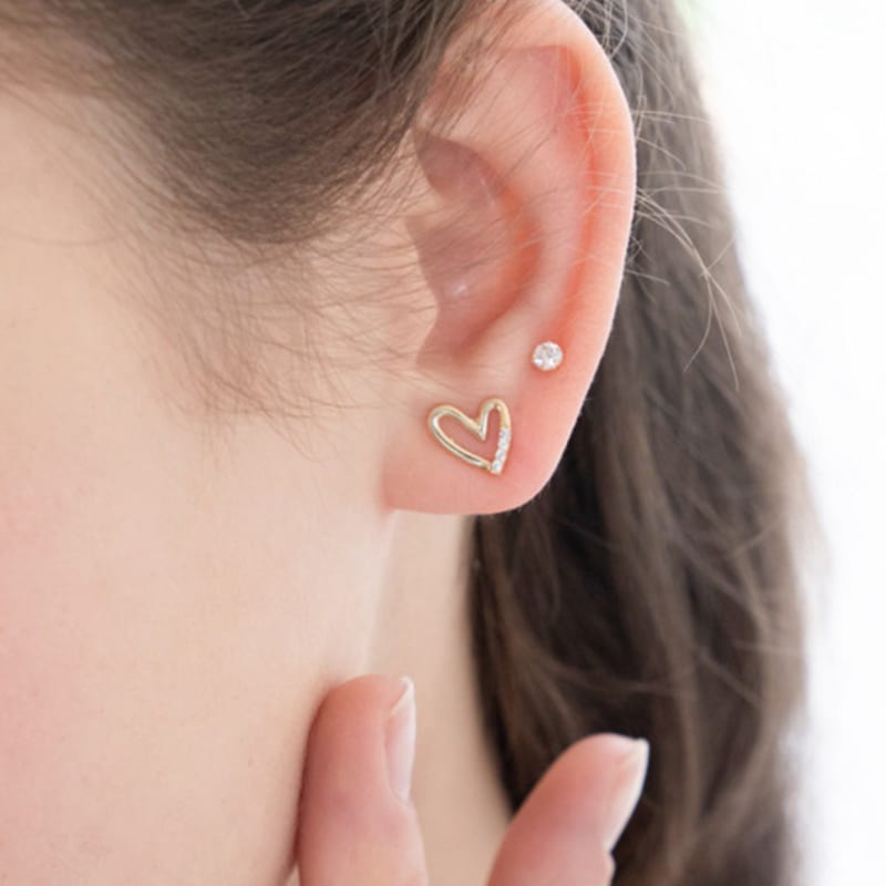 BEFORE MOONRISE [14K] Picnic Heart Earrings GE8