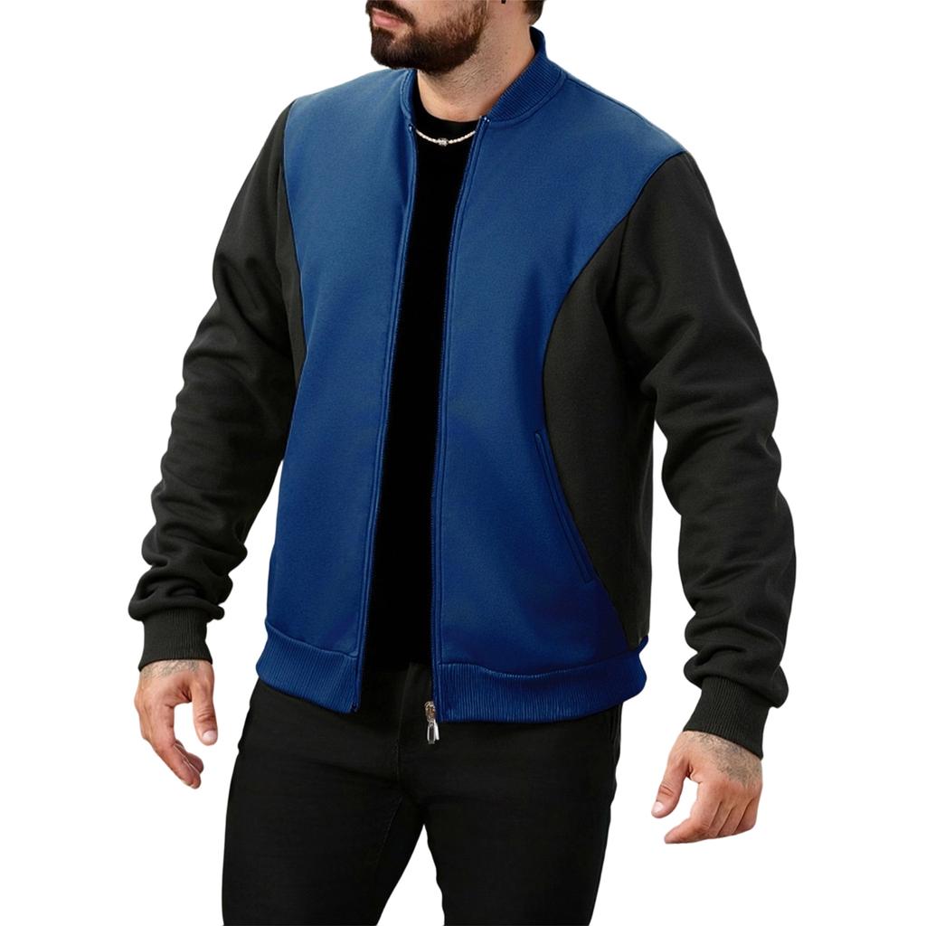 Pull zippé pour homme à col montant et sweat à manches longues