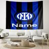 Custom Name Inter Milan Print Tapestry, Backdrop, Easy Setup, Ideal for Bedroom, Office & Living Room, with Aesthetic Wall Hanging Decor.
