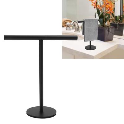 T Shape Towel Holder Stainless Steel Standing Hand Towel Rack with Heavy Base Jewelry   for Bathroom Kitchen Countertop